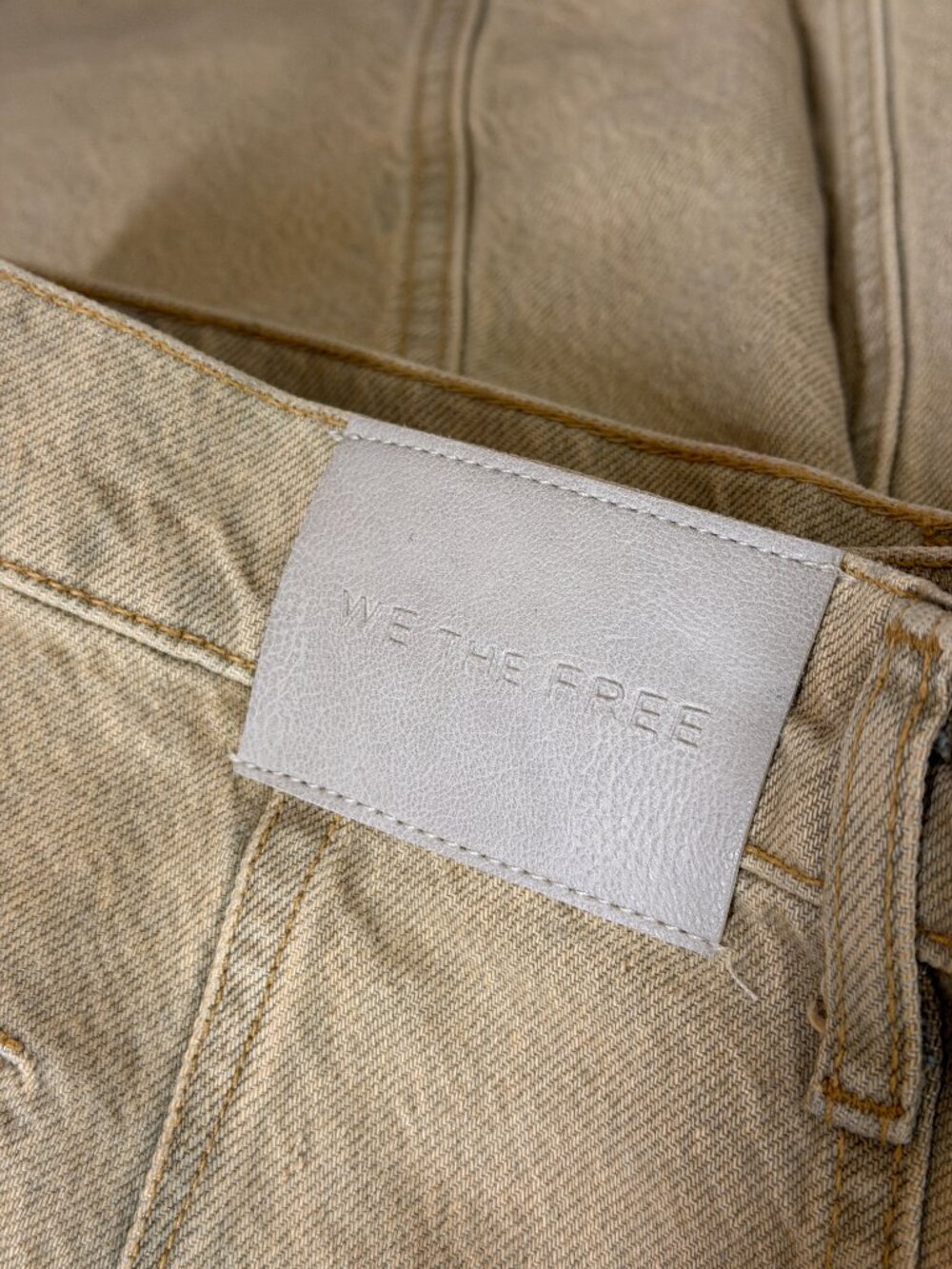We The Free People Good Luck Barrel Jeans High Waist Button Fly Antique Ivory 28 - Picture 10 of 13